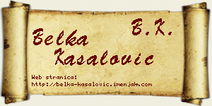 Belka Kasalović vizit kartica